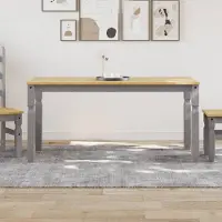 Prolenta Maison Exclusive - Eettafel Corona, grijs, 160x80x75 cm, massief grenenhout