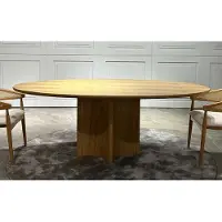 AEA Oval Esstisch Esszimmer Braun Tische Holz 210x100 Esstische Tisch Holz