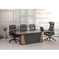 AEA Konferenz set Besprechungs 4x Stühle Tisch Luxus Büro Möbel Modern Braun Tische