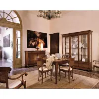 AEA Garnitur Set Tisch 4x Stühle Stuhl Vitrine Set Kommode Essgruppe 7tlg. Esszimmer