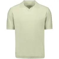 No-excess Pullover short sleeve v-polo slub seagreen