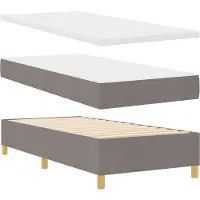 vidaXL Boxspring bed met hoofdeinde Taupe 200 x 90 cm Stof