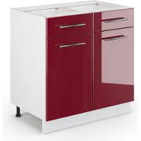 Vicco Fame-Line Keukenonderkast – 80 cm zonder werkblad Bordeauxrode hoogglans