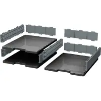 Exacompta MODULODOC basiselement standaard EcoBlack donkergrijs, rails voor laden, etikethouder, 3 kg, 25 jaar