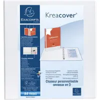Exacompta Kreacover 60 mm Presentatieringband PP (Polypropeen) A4+ 2 Ringen Wit 51825E 10 Stuks