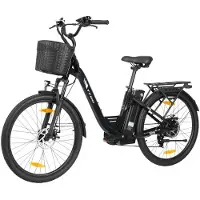 TTGO C2 PRO Elektrische Fiets - 250W Motor - 36V18Ah Accu - 26x1.95" Banden - Max Snelheid 25km/u - Max Bereik 80-120km - Shimano 7 Versnellingen - Zwart