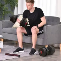 MODFU - Verstelbare Halterset 2-In-1 - Korte Halters En Lange Halter - Antislip Handgreep - Kunststof Coating - Zwart - Tot 20 Kg