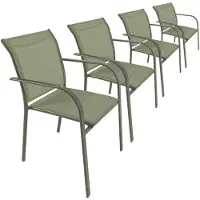 Sweeek - Set van 4 tuinstoelen van aluminium en textileen 62 x 55 x 84 cm - amara