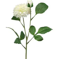 Viana Dahlia kunstbloemen crème groen 2 bloemen 60cm