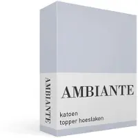 Ambiante Cotton Uni topper hoeslaken - Tweepersoons - Light Blue