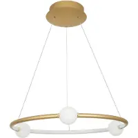Lyora Hanglamp Celia goud met wit rond horizontaal