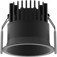 Lyora Zwarte inbouwspot Blade Ø 7,8cm