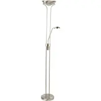 Searchlight LED-uplighter vloerlamp Mother & Child, dimbaar, alu / grijs / zink, Woon-/ Eetkamer, metaal, Modern, LED vloerlamp