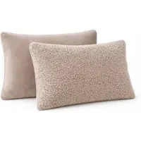 Beau Maison Sherpa Comfort Kussenslopen – Velvet & Sherpa – 2× 60×70 cm - Taupe