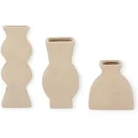 DK Design Daan Kromhout - Vaas - Set van 3 - Organisch - Sand - Keramiek - Cementlook - 11/18/24 cm -