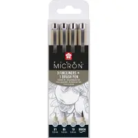 Bruynzeel Sakura Pigma Micron set - 4 stuks - licht koelgrijs