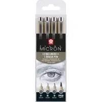Sakura Pigma Micron fineliner set | 4 maten, Koelgrijs