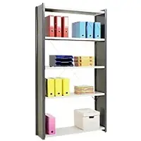 MANORGA Epsilon Startset stellingkast 5 Planken Gelakt staal 1,000 x 300 x 2,000 mm Lichtgrijs