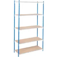 MANORGA Kast 5 Planken Gegalvaniseerd staal 1,000 x 300 x 2,000 mm Blauw