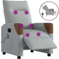 Syfax Massagestoel elektrisch verstelbaar stof lichtgrijs