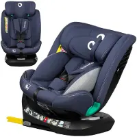 Lionelo Autokindermeubel Bastiaan One i-Size, geschikt vanaf de geboorte tot 12 jaar, van 0 kg tot 36 kg, Dri-Seat, 360 graden - Blauw marine