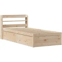 vidaXL Bedframe met hoofdbord massief grenenhout 90x190 cm