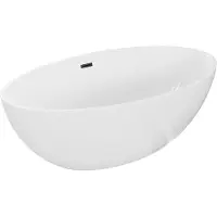 Mexen Nike vrijstaande badkuip 175 x 100 , wit, zwarte overloop - 54071751000-70