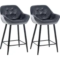 CLP set van 2 barstoelen Gibson, fluweel, zit hoogte 76 cm | Kleur: crème