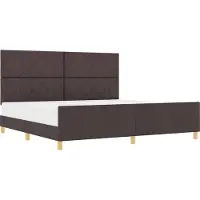 vidaXL Bedframe met hoofdeinde Donkerbruin 200 x 200 cm Stof