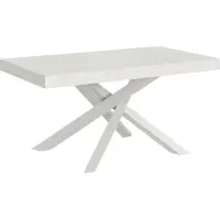 Itamoby Volantis uitschuifbare tafel, 160/264 x 90 cm, esdoornhout, wit, poten wit