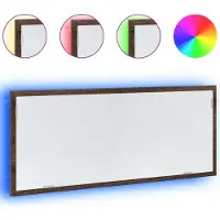 Syfax Badkamerspiegel met LED 100x8,5x37 cm bewerkt hout bruin eiken