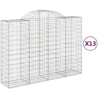 vidaXL Schanskorven 13 st gewelfd 200x50x140/160 cm ijzer