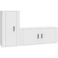 Syfax 2-delige Tv-meubelset bewerkt hout wit