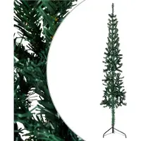 Prolenta Maison Exclusive - Kunstkerstboom, halvhoge variant met voet, slank, groen, 120 cm