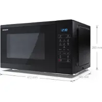 Sharp YC-MS252AE-B magnetron, 11 vermogensniveaus, 25 liter, volledig digitale bediening, zwart