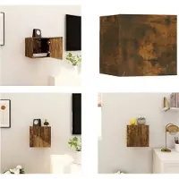 vidaXL Tv-wandmeubel 30,5x30x30 cm gerookt eikenkleurig - Tv-wandmeubel - Tv-wandmeubelen - Tv-meubel - Televisiemeubel
