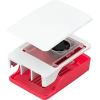 Raspberry Ladegerät SBC-behuizing Geschikt voor model: 5 B Incl. actieve koeler Rood, Wit