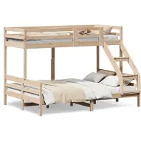 vidaXL Stapelbed massief grenenhout 80x200/140x200 cm