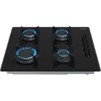 Arebos AR-HE-GH63, zwart, werkblad, 63 cm, gasfornuis, glaskeramisch, 4 zones