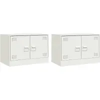 Syfax Tv-meubelen 2 st 67x39x44 cm staal wit