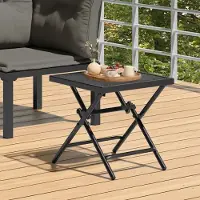 Prolenta Maison Exclusive - Opklapbare tuintafel, antraciet, 38x38x38 cm, staal