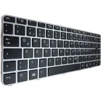 T-ProTek Duits toetsenbord, zwart, met zilveren frame, TrackPoint, geschikt voor HP EliteBook 840 G3 L3C63AV