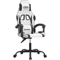 Syfax Gamestoel kunstleer wit en zwart