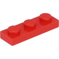 LEGO Platte steen 1x3 (3623) - 100 stuks, rood