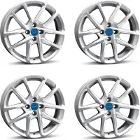BORBET 4 velgen, maat 7.0x17, ET35, 4x98, zilverkleurig, geschikt voor Peugeot Bipper. Alufelgen