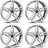 BORBET 4 velgen, maat 7.5x17, ET36, 5x112, kleur zilver, geschikt voor Ssangyong Korando, Tivoli, Torres. Alufelgen