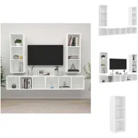 vidaXL Televisiewandmeubelset - TV-meubelen - 37 x 37 x 107 cm - wit spaanplaat - Kast