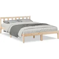 vidaXL Bedframe extra lang zonder matras massief grenenhout 140x220 cm