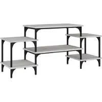 Syfax Tv-meubel 117x35x52 cm bewerkt hout grijs sonoma eikenkleurig