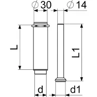 Schlosser Aansluitstuk voor ventielmeter, 1" x 80 mm